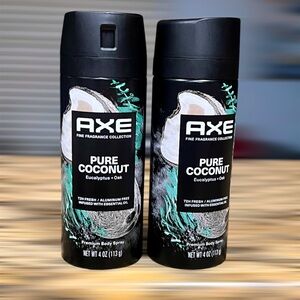 Axe Fine Fragrance Deodorant Spray Pure Coconut 4 oz Lot Of 2. New, unopened